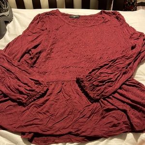 Long sleeve dark wine smock shirt 18/20. Worn once.